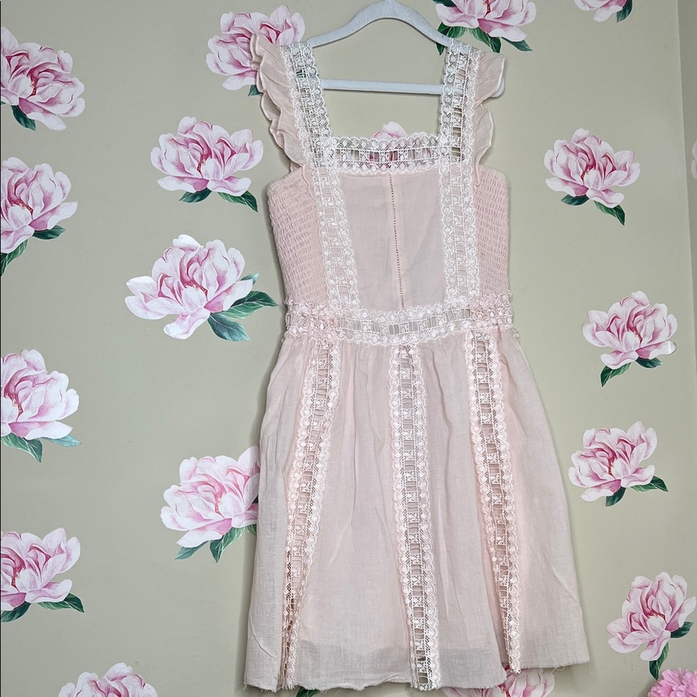 Chelsea & Violet Girls Pink Lace Trim Dress.  CC-23